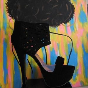 Charlotte Russe Laser Cut Out Nubuck Heel